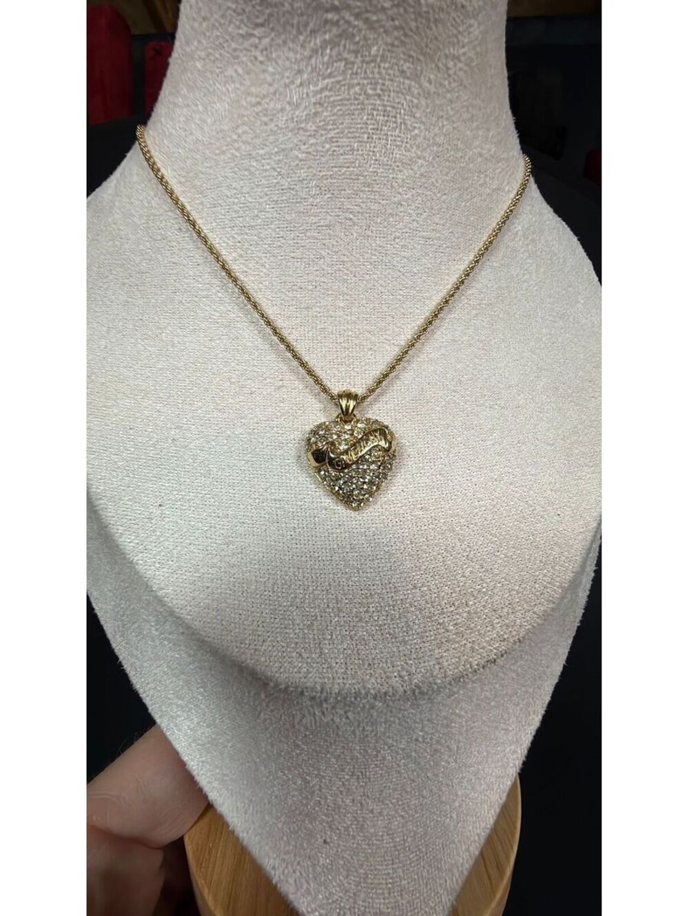 Givenchy Heart Banner Necklace 16” Chain